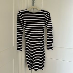 French Connection Cotton Striped Zip Dress
